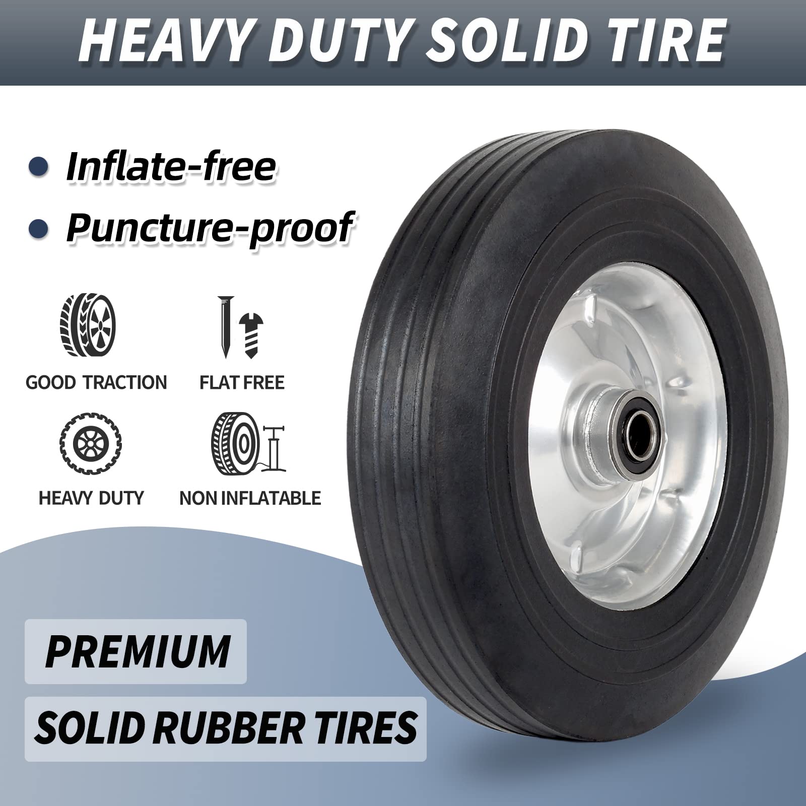 GICool hand-truck compatible wheel offers reliable, puncture-proof performance on varied surfaces.