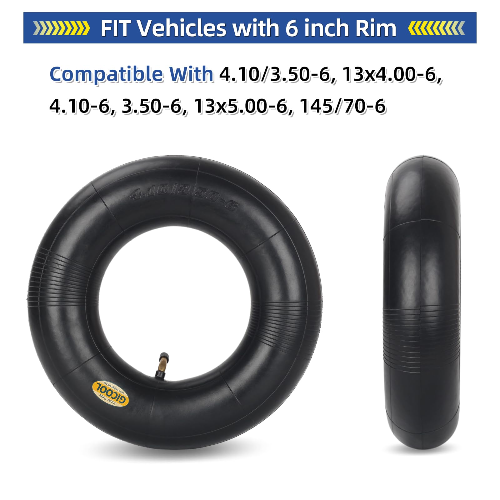 GICOOL heavy-duty natural rubber inner tube for durable lawn use.