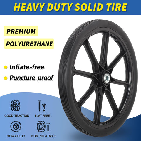 GICOOL heavy-duty wheel supports up to 250 lbs on rough terrain.