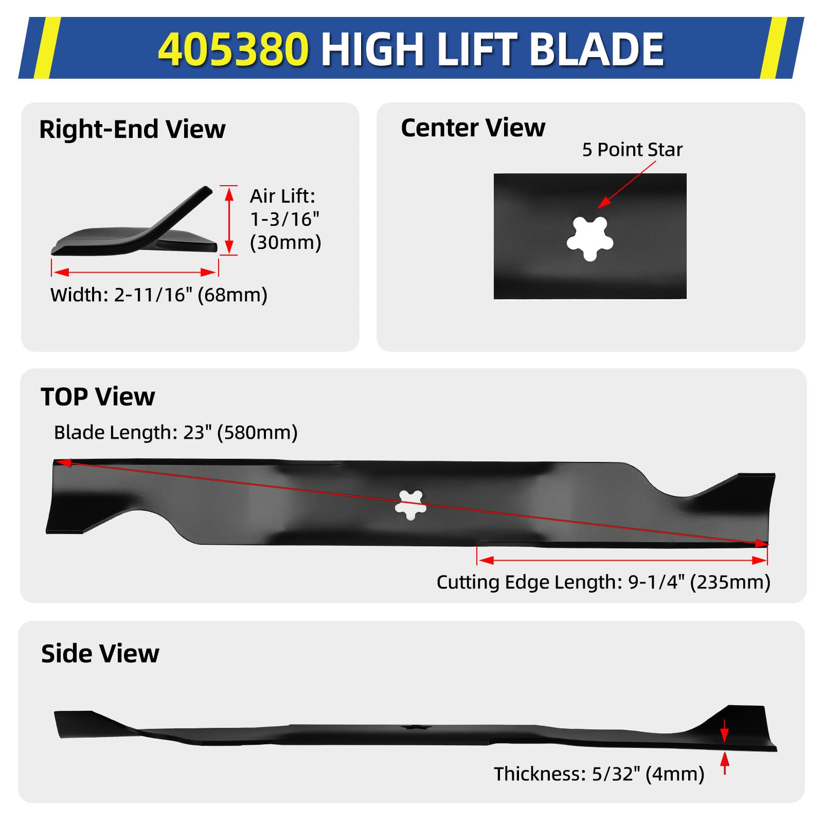 GICOOL high-carbon steel blade designed for tough mowing