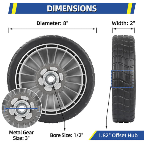 GICOOL HRR216 rear wheel 8in with durable construction for steady traction.