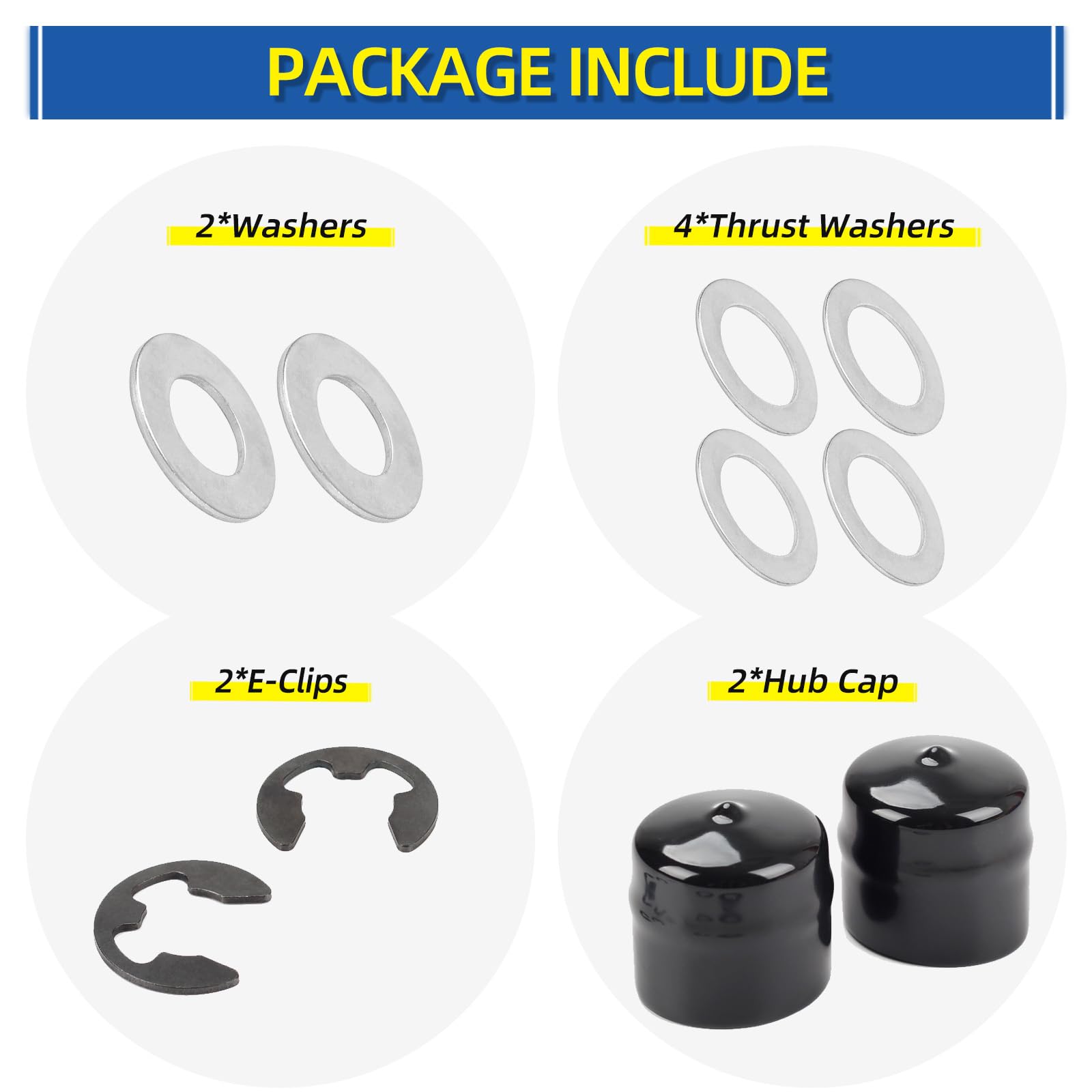 GICOOL hub caps shield axle ends from dust and moisture