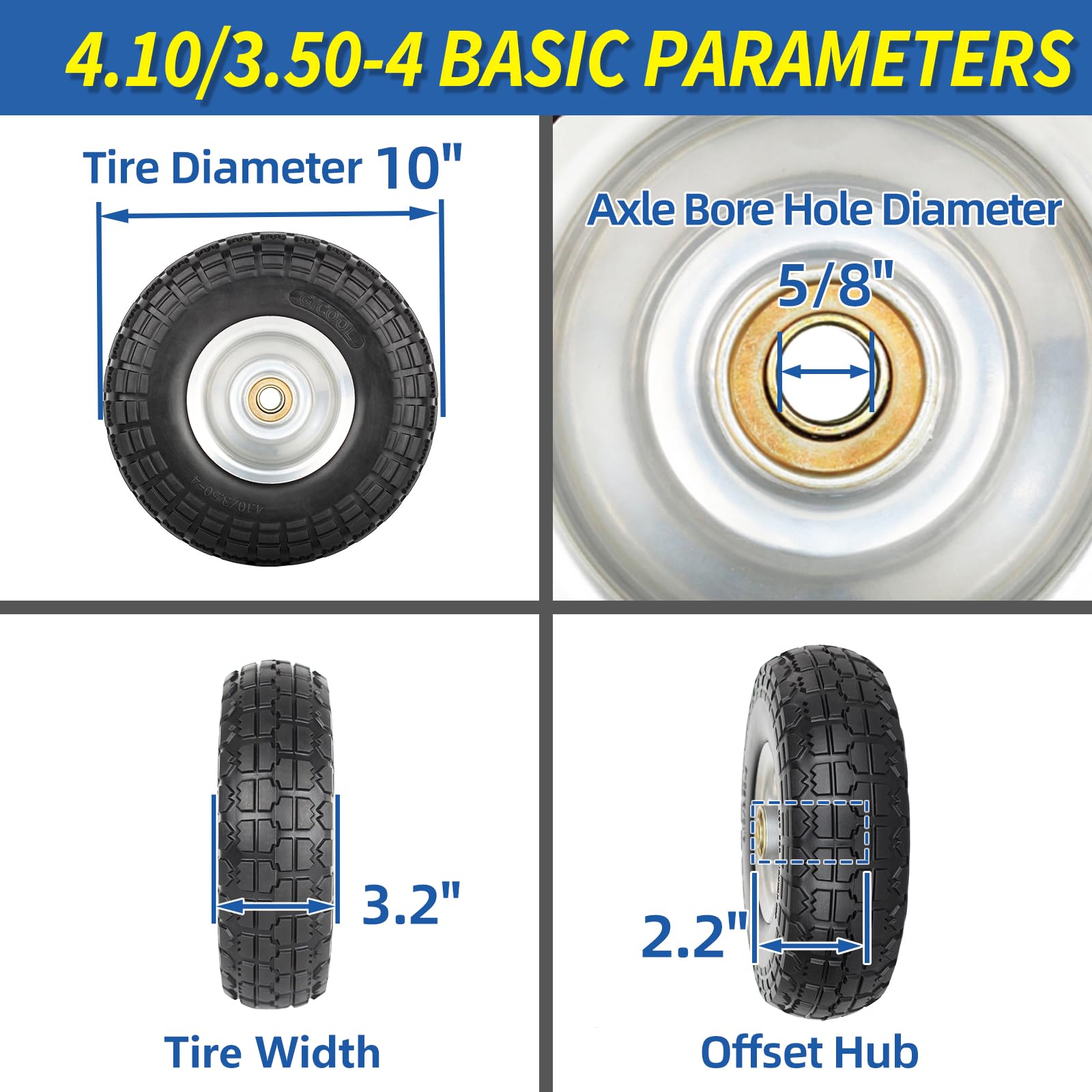 GICOOL offset hub highlighting 2.2-inch offset for balanced rotation.