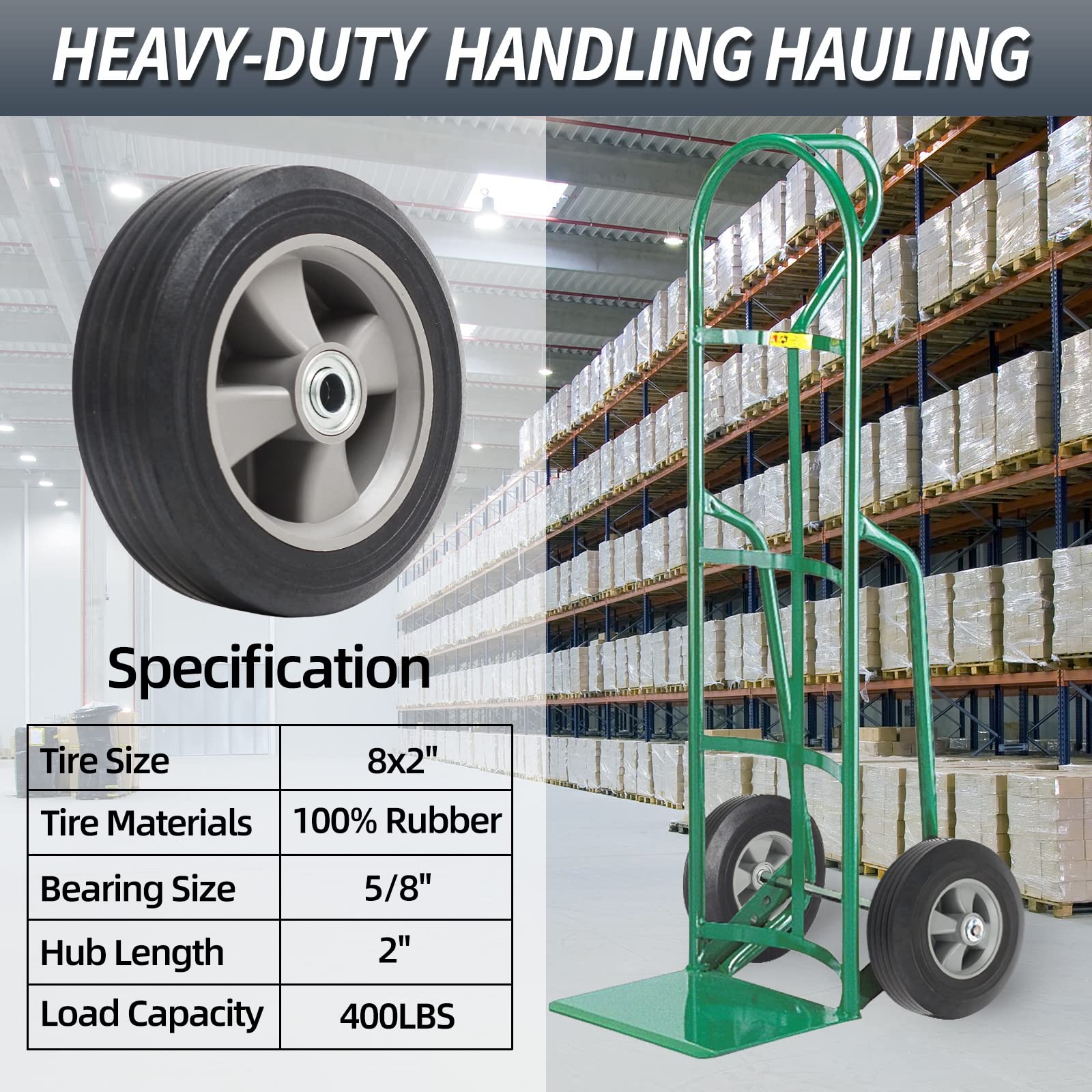 GICOOL 2 inch offset hub provides stable alignment for trolley wheels.