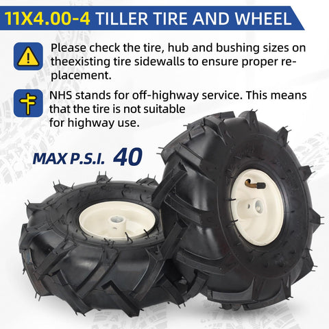 GICOOL packaged tiller tire set ready to install