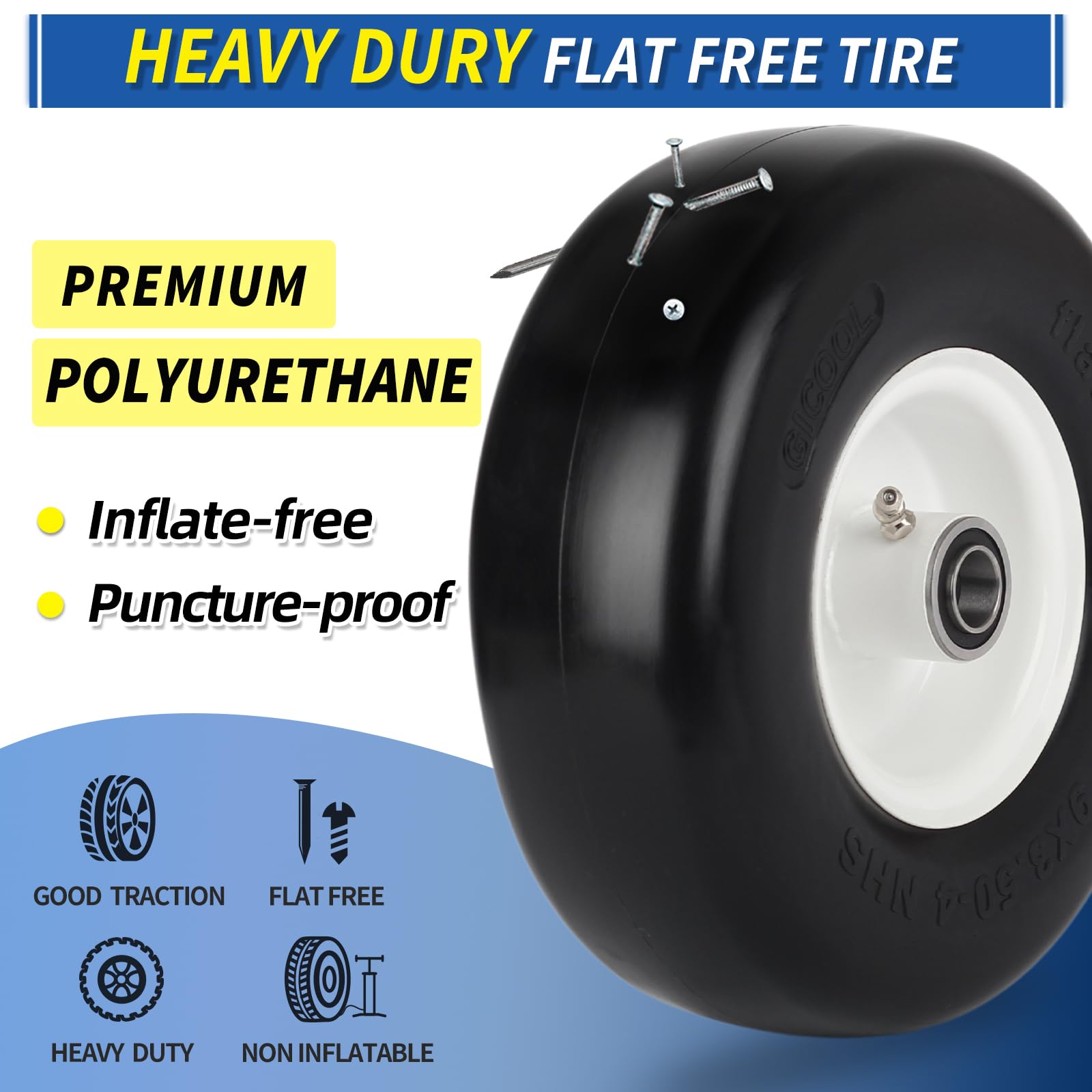 GICOOL puncture-proof foam tire reduces downtime
