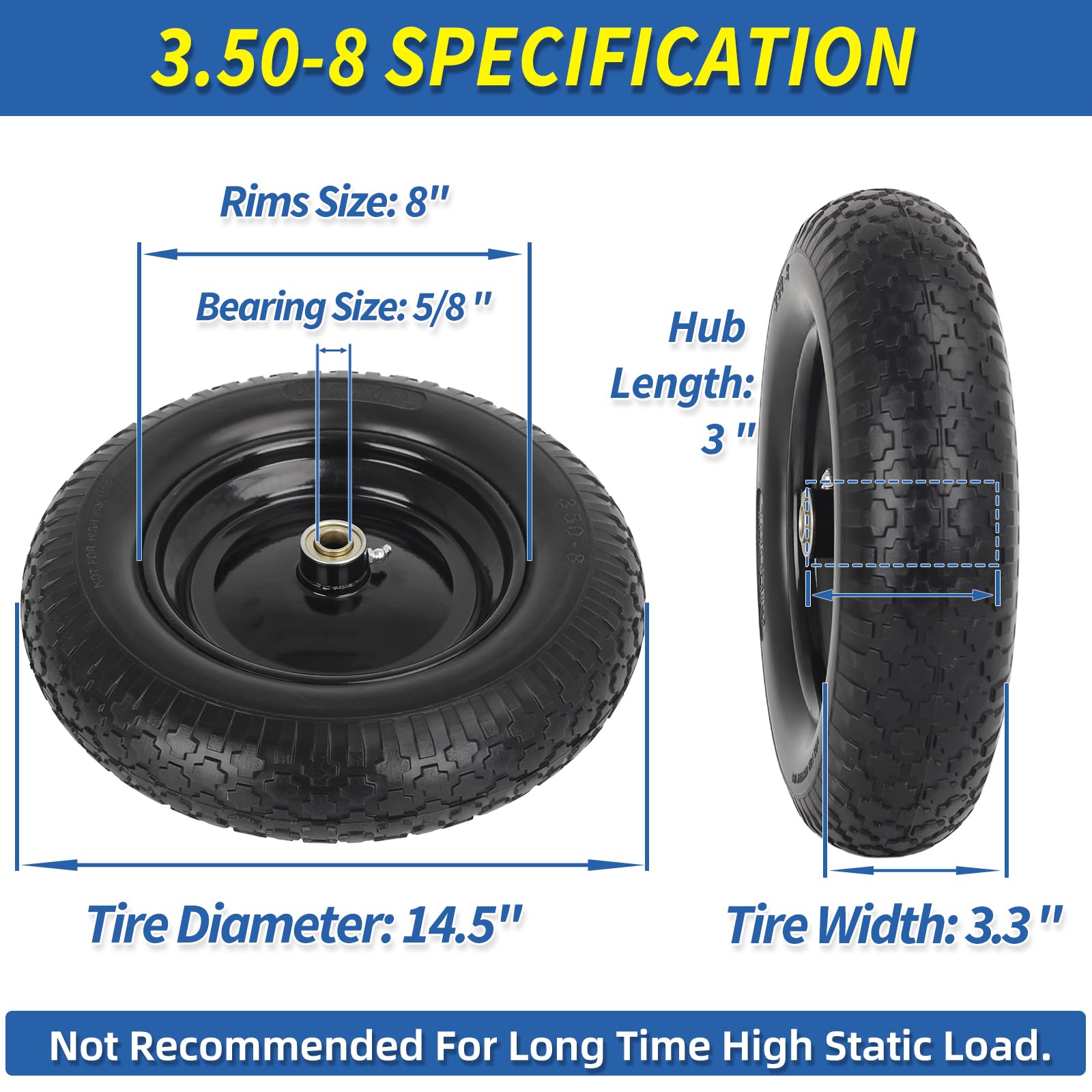 GICOOL puncture-proof foam tire demonstrates solid core for maintenance-free use.