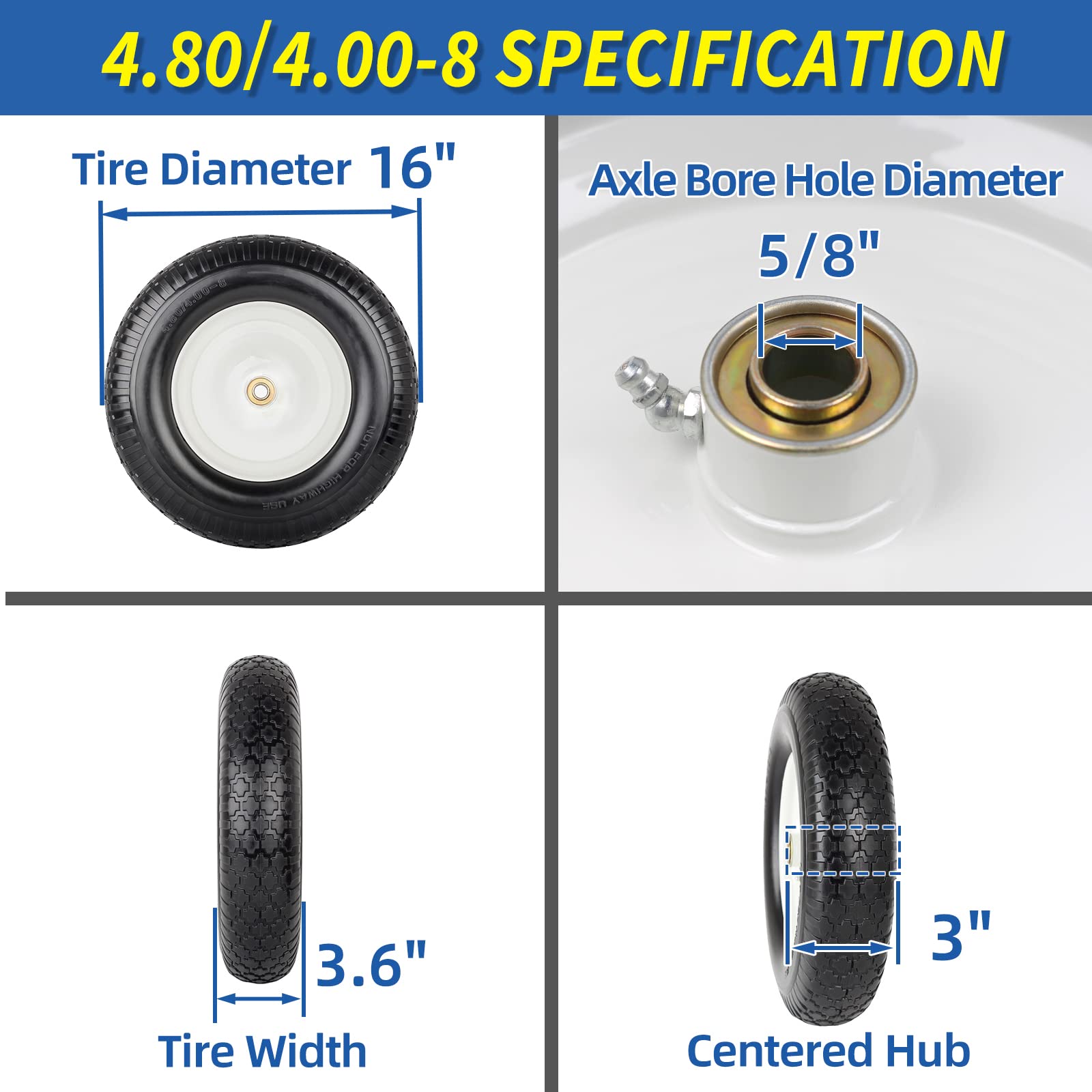 GICOOL puncture-proof PU foam tire, side profile, promotes maintenance-free operation.