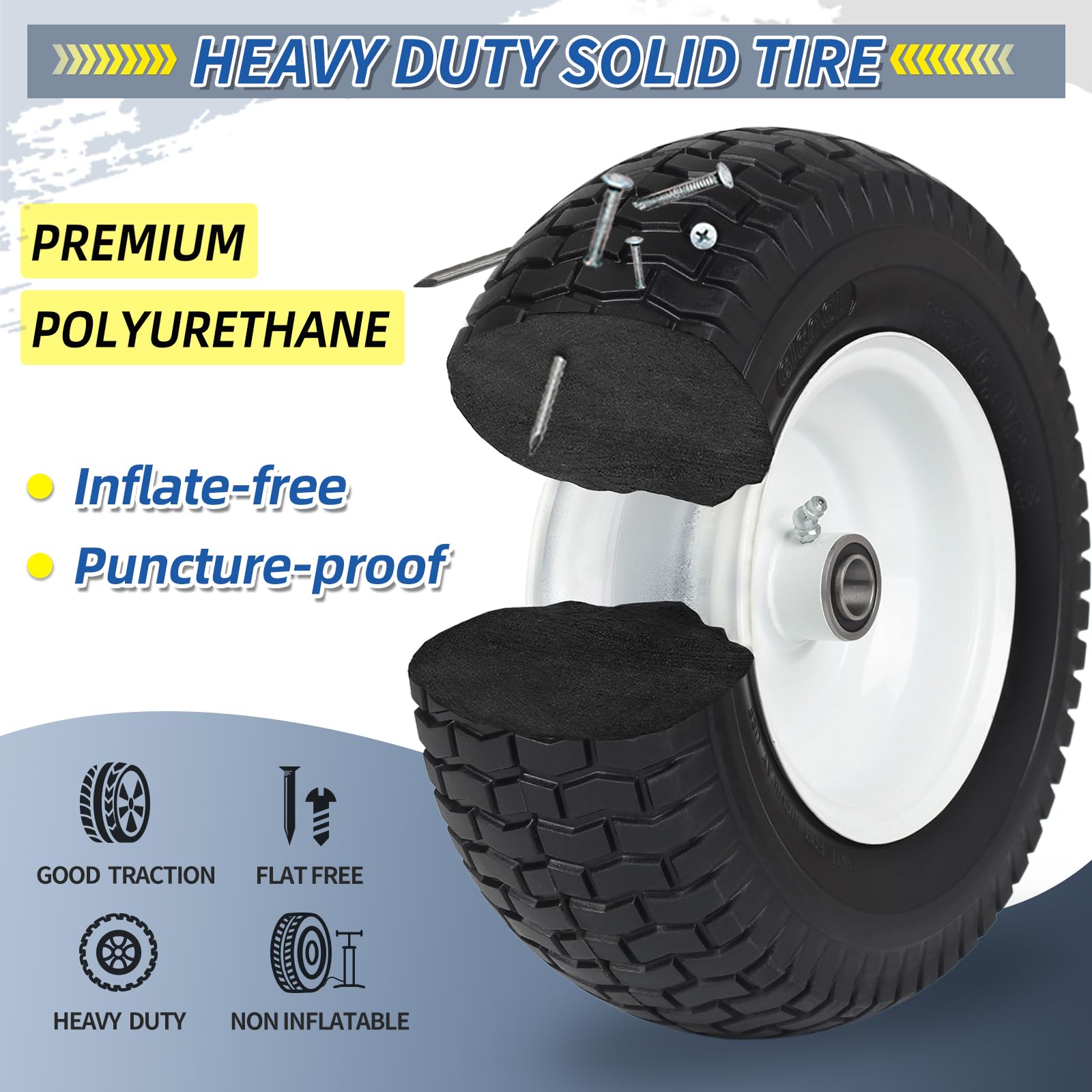 GICOOL reinforced hub and bearings on rugged wheel