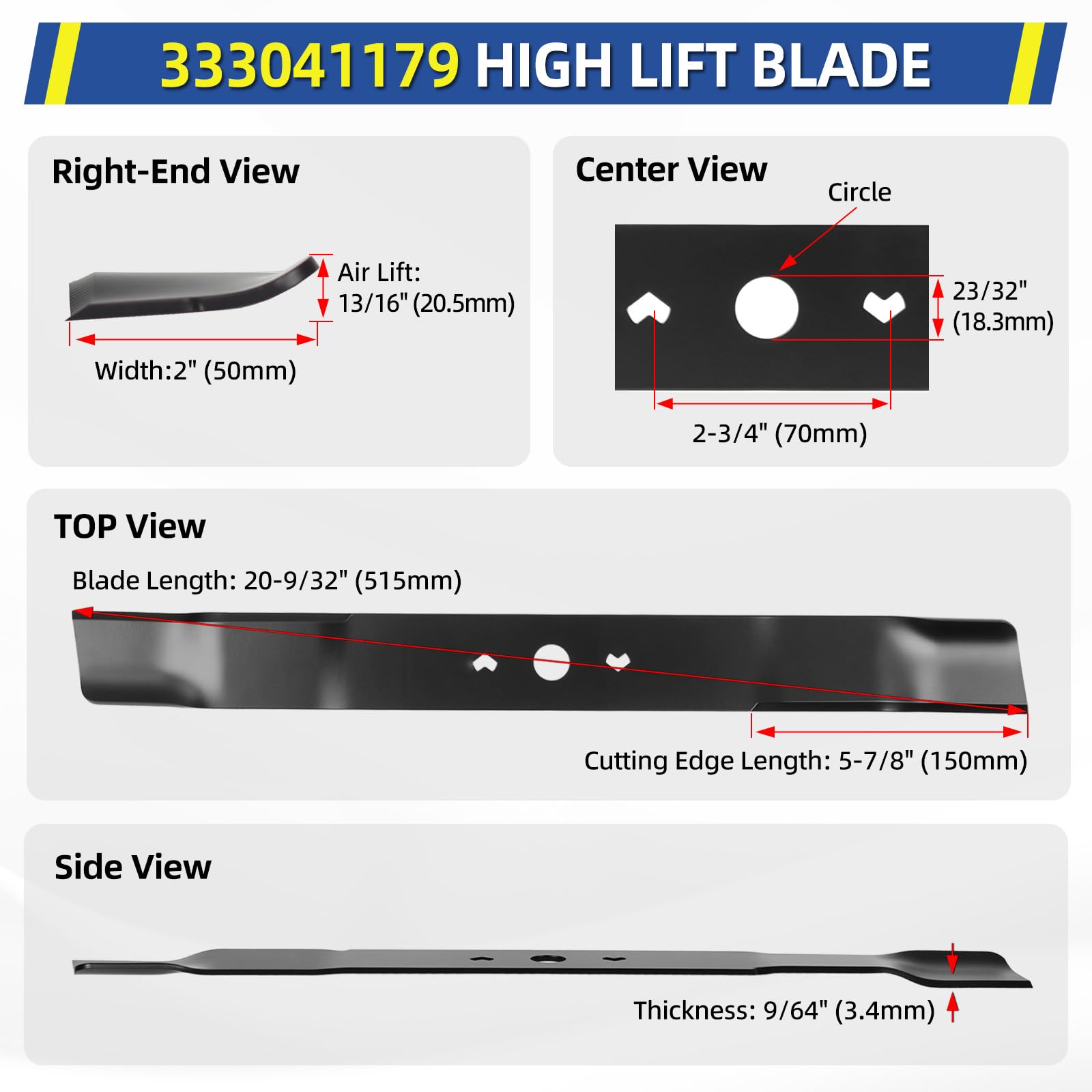 GICOOL blade features rust-resistant coating for longer service life during mowing.
