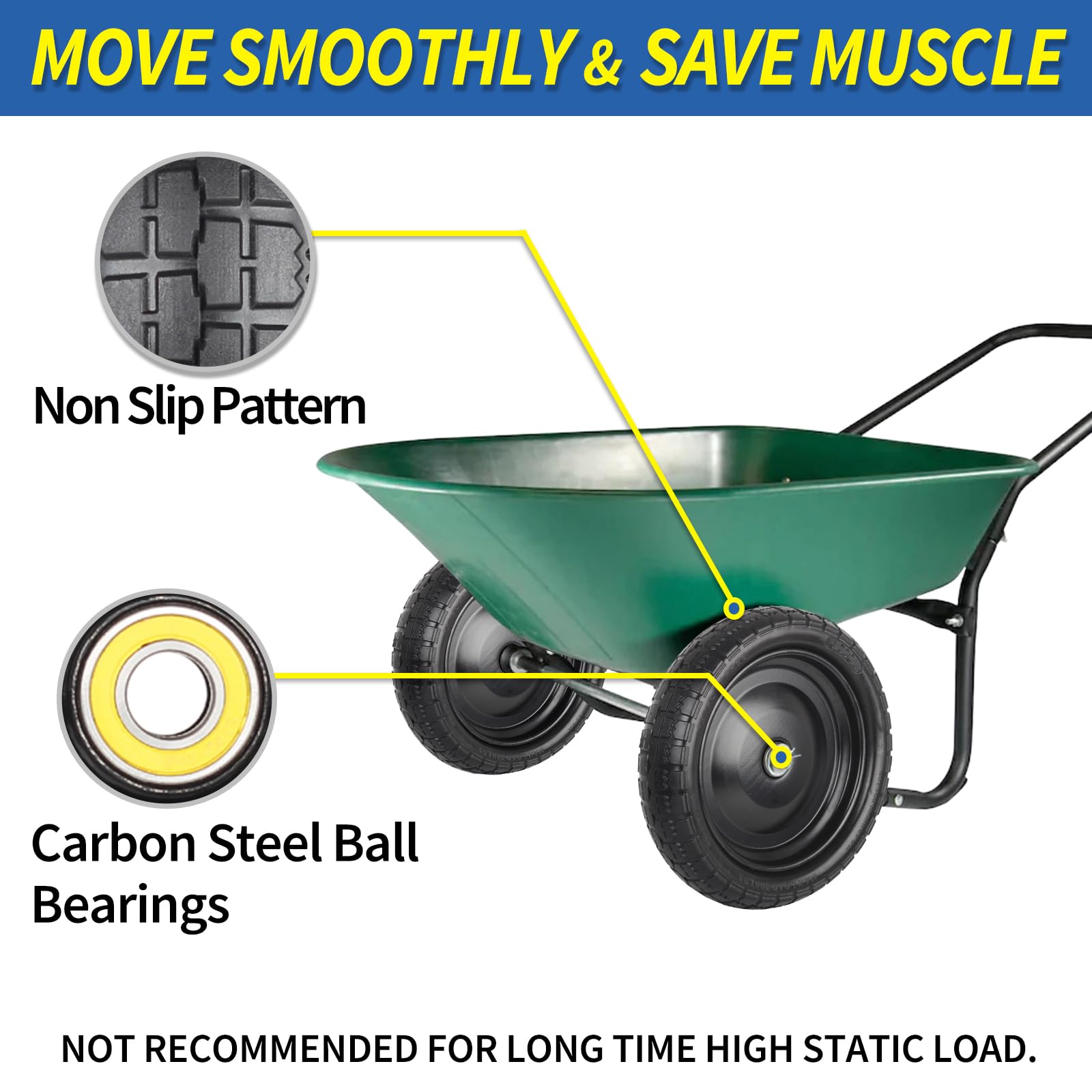 Sealed carbon steel bearings provide smooth rotation.