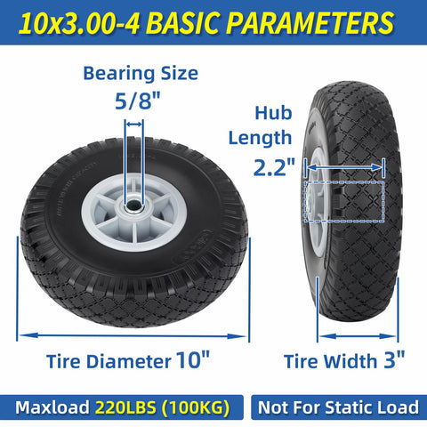 GICOOL solid foam tire core provides puncture-proof performance for garden carts.
