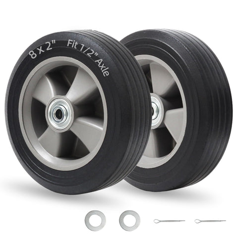 GICOOL solid rubber tire 8x2 side view for durable, puncture-free hand trucks.