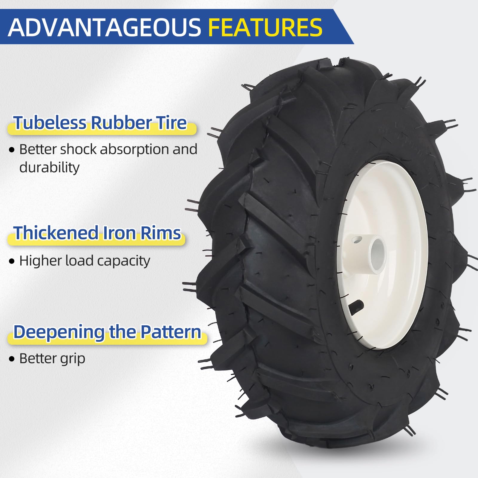 GICOOL 13x5-6 mounted on a tractor shows compatibility with garden equipment.
