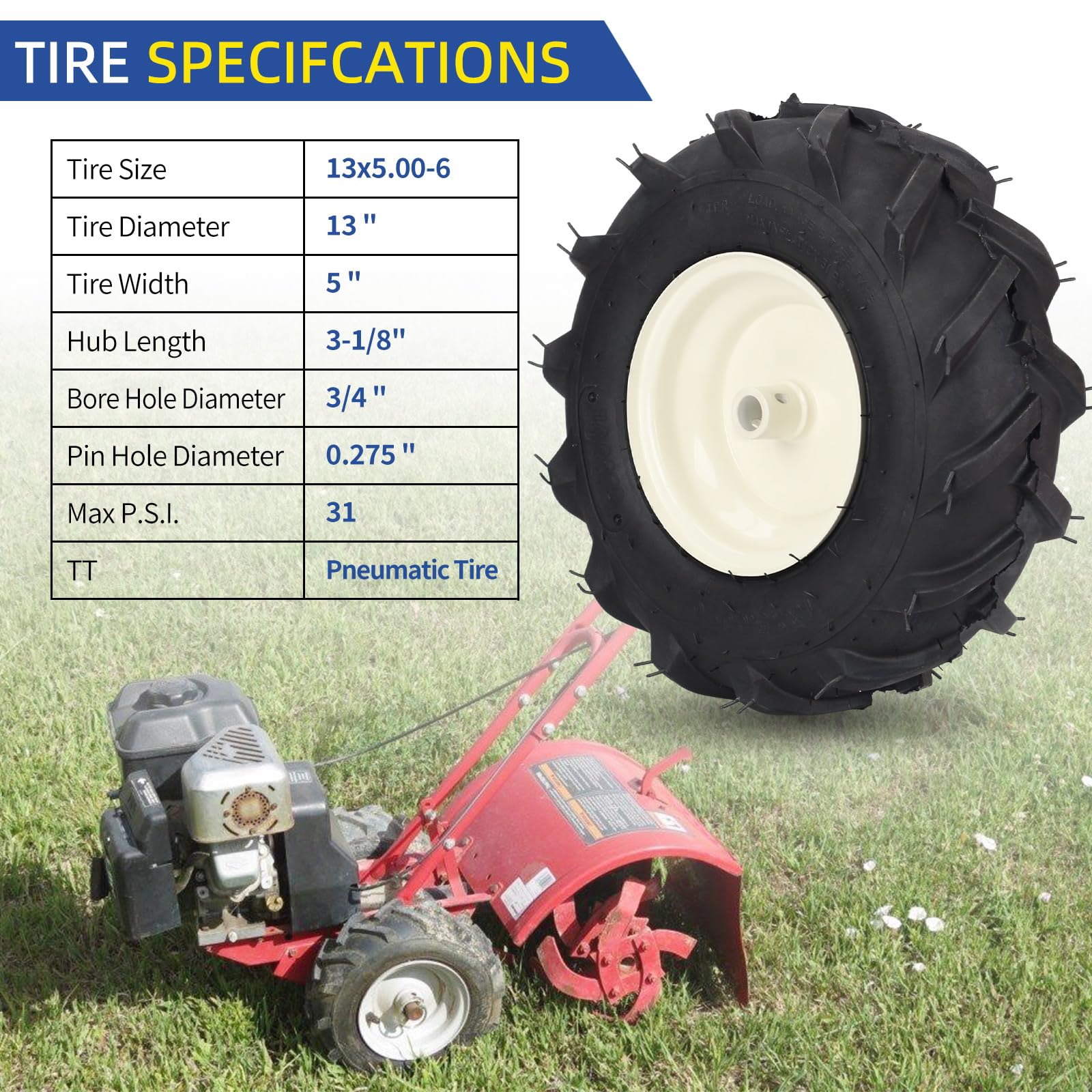 GICOOL heavy-duty 4-ply tread delivers strong grip on moist soil