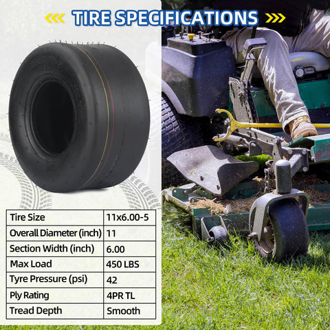 GICOOL tire supports up to 450 lbs at 42 PSI for stability