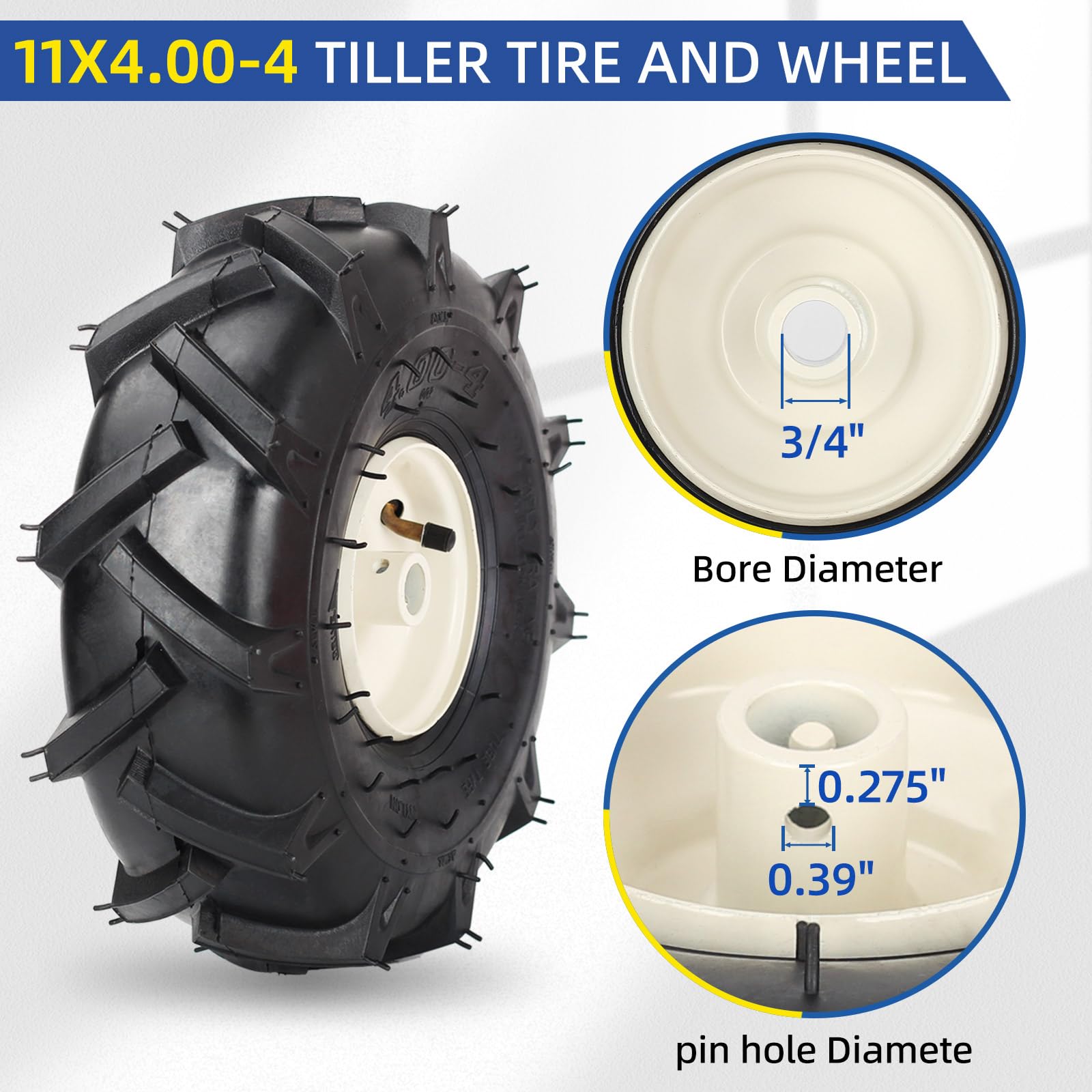 GICOOL 11x4 tire tread angled detail emphasizes traction