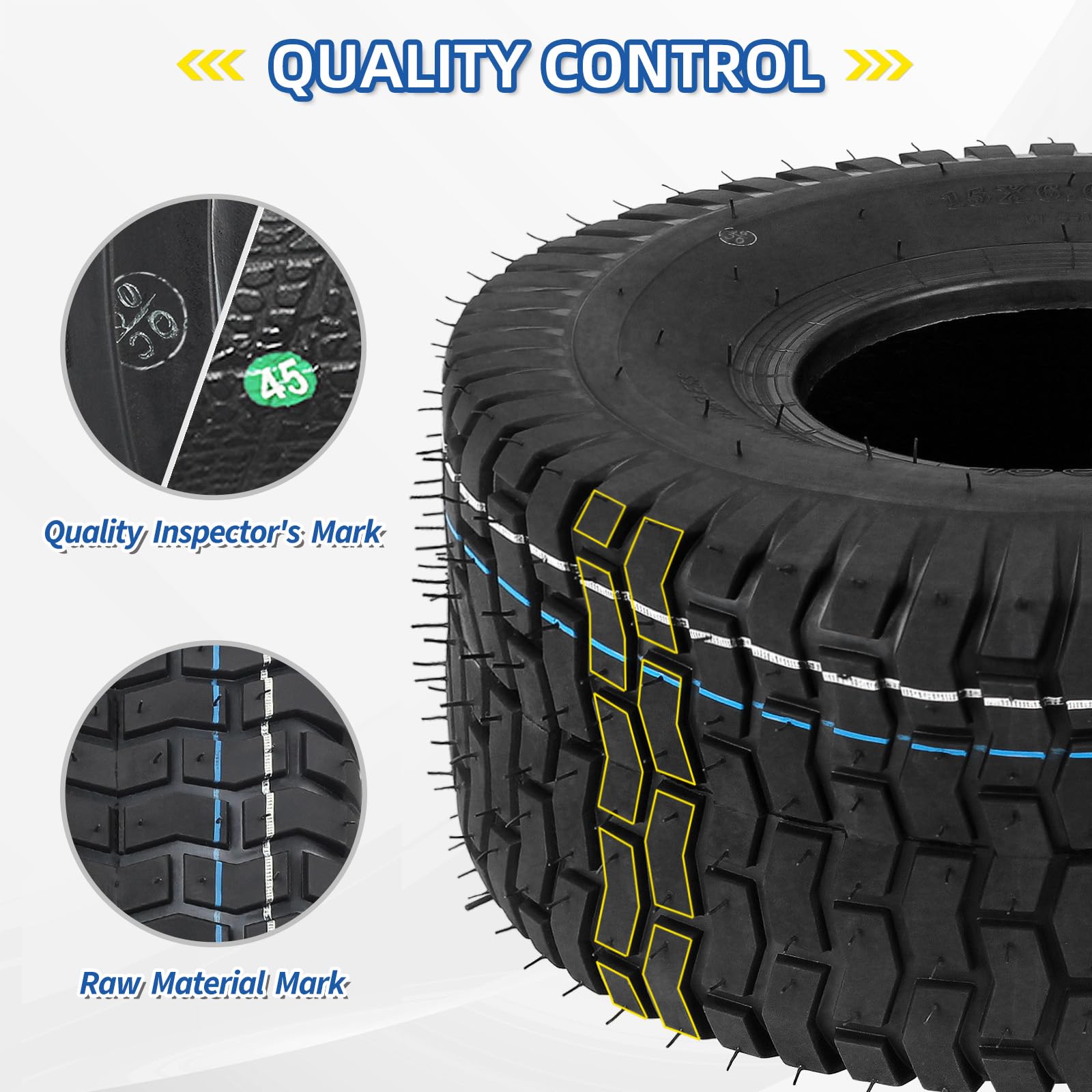 GICOOL Turf-V tread close-up highlights lawn-friendly grip