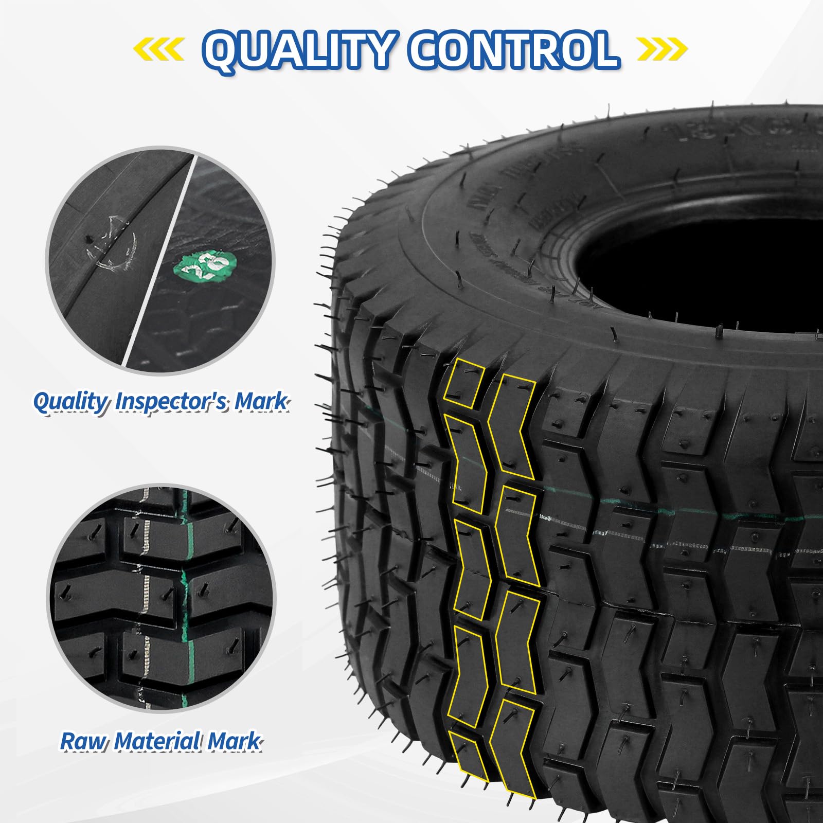 GICOOL Turf-V tread closeup highlighting lawn-friendly traction.