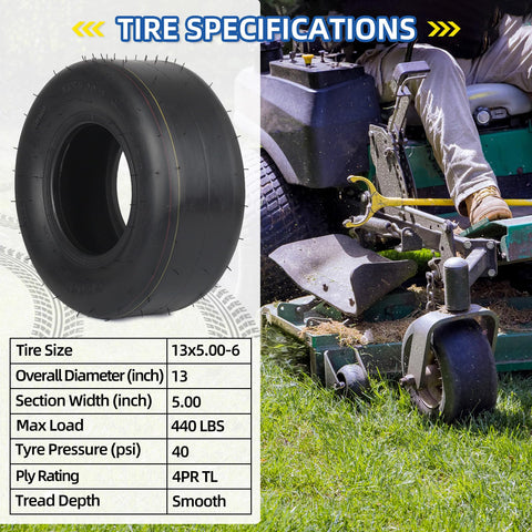 GICOOL two-pack tires ready for replacement on zero-turn mowers.