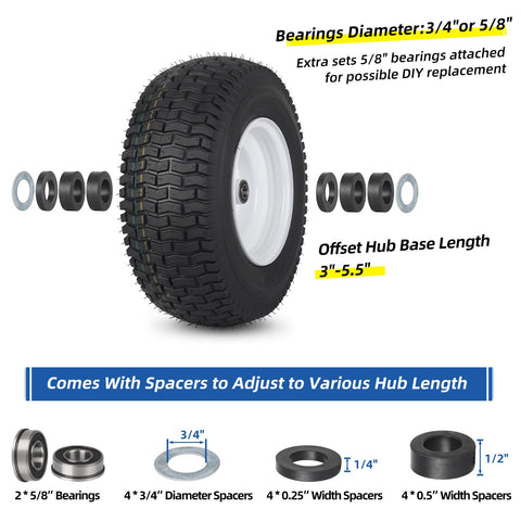 GICOOL 2-pack tubeless tires ready for lawn replacement.