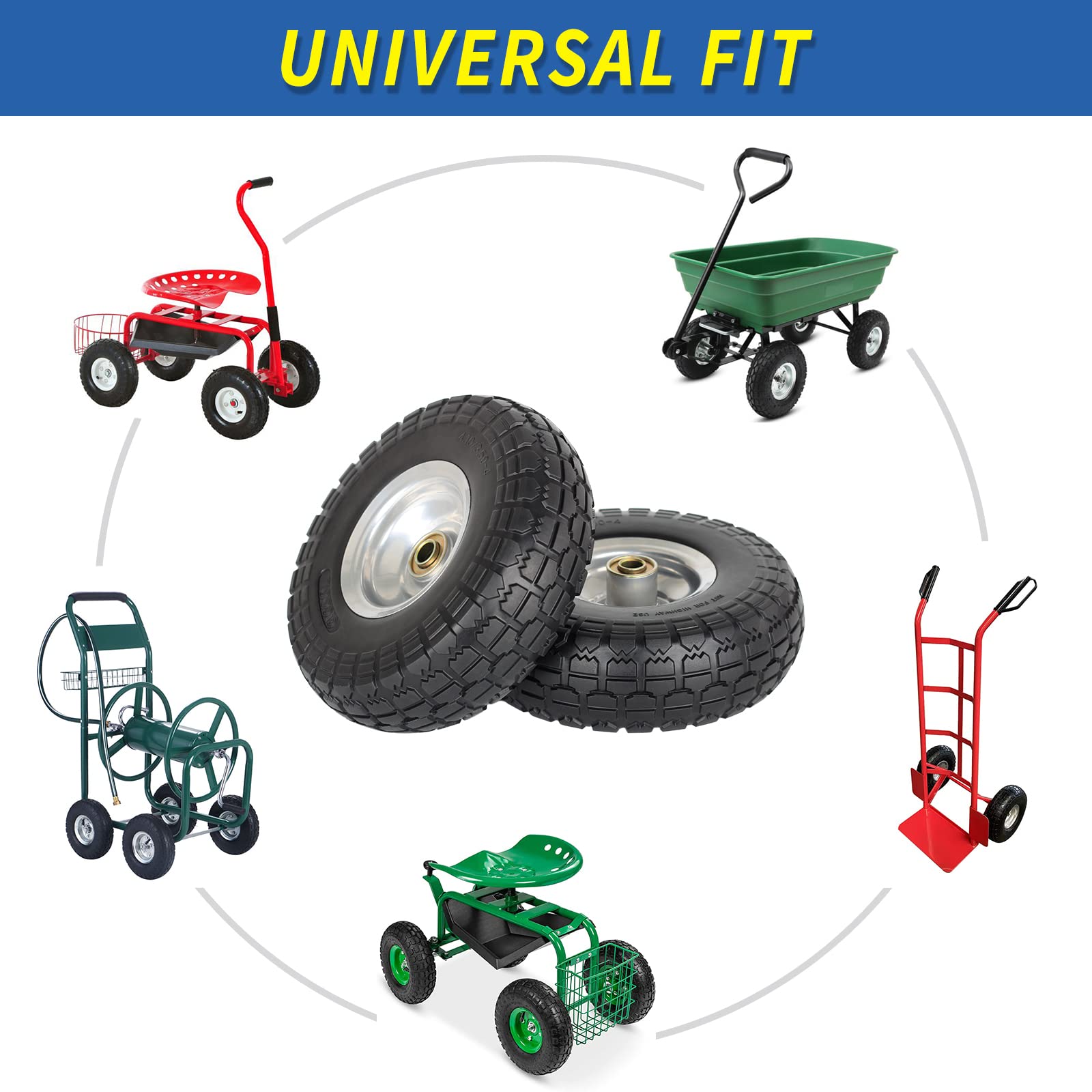 GICOOL universal fit helps replace tires on many carts and trolleys.
