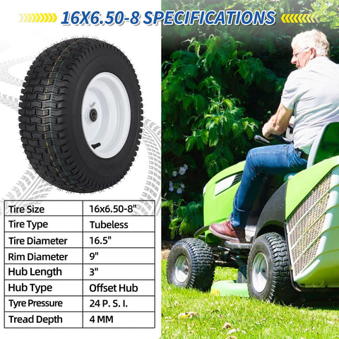 GICOOL universal front-wheel fit for riding mowers and garden tractors.
