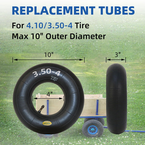 GICOOL wheelbarrow inner tube ready for yard tasks with robust rubber.
