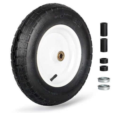 GICOOL 14-inch wheelbarrow tire side view showing durable pneumatic construction for rugged outdoor use