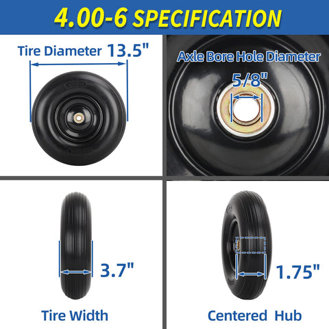 Adapter kit for GICOOL wheelbarrow tire fitting 5/8 or 3/4 bearings