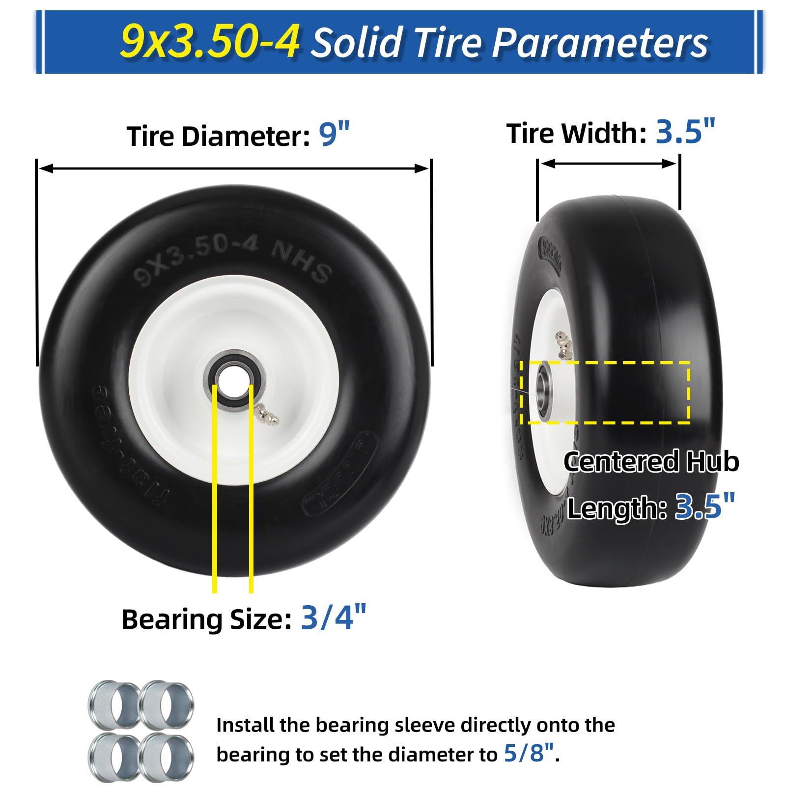 GICOOL zero-turn wheel assembly highlighting fitment ease