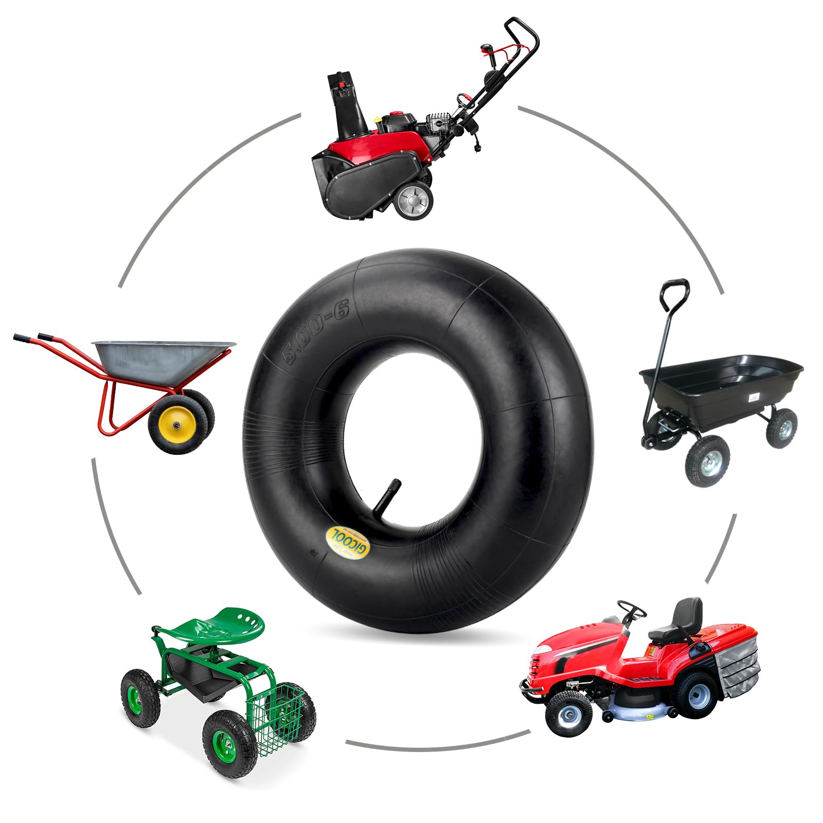 GICOOL durable tube for lawn tractors and snow blowers in outdoor settings.