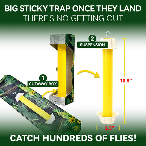 Gideal yellow sticky fly trap on window sill attracts flies and keeps spaces clean.