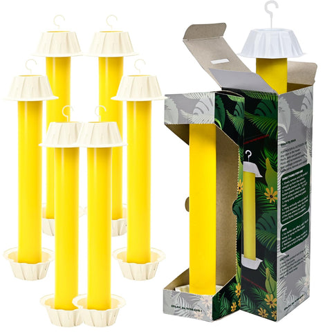 Gideal yellow sticky trap front view for indoor and outdoor fly control.