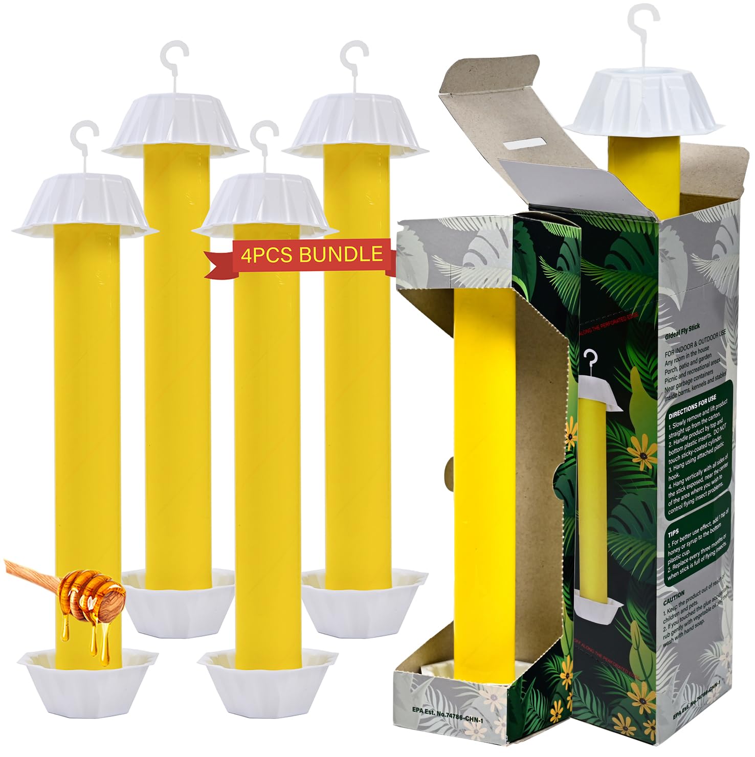 Gideal yellow sticky trap for indoor and outdoor use with strong adhesive.