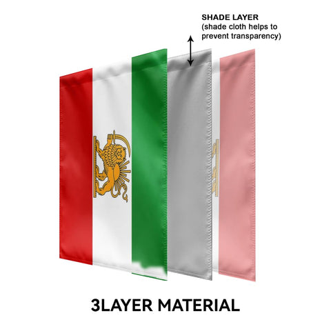 GIEAMTYU double-sided Iran flag shows vibrant color from both sides for versatile display.