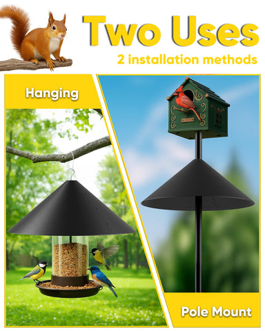 GIEERE baffle attached for hanging feeder setup, smooth and secure.