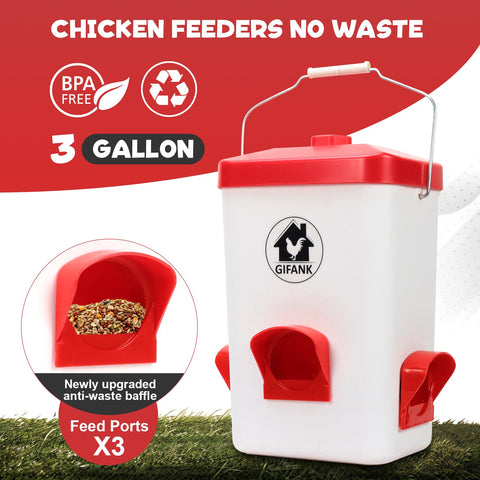 GIFANK 22-pound feeder with gravity system reduces daily refills