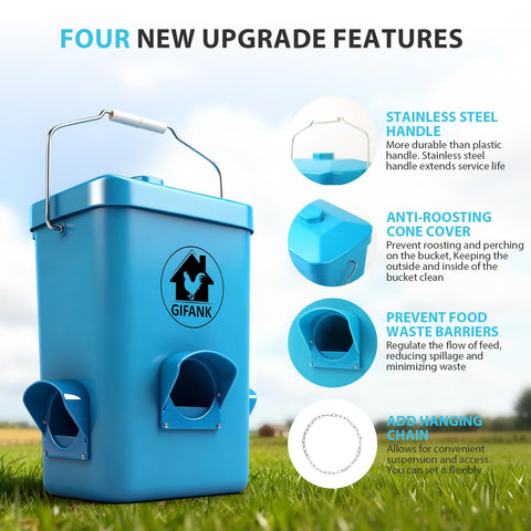 GIFANK feeder top-rainproof design keeps feed dry in wet weather.