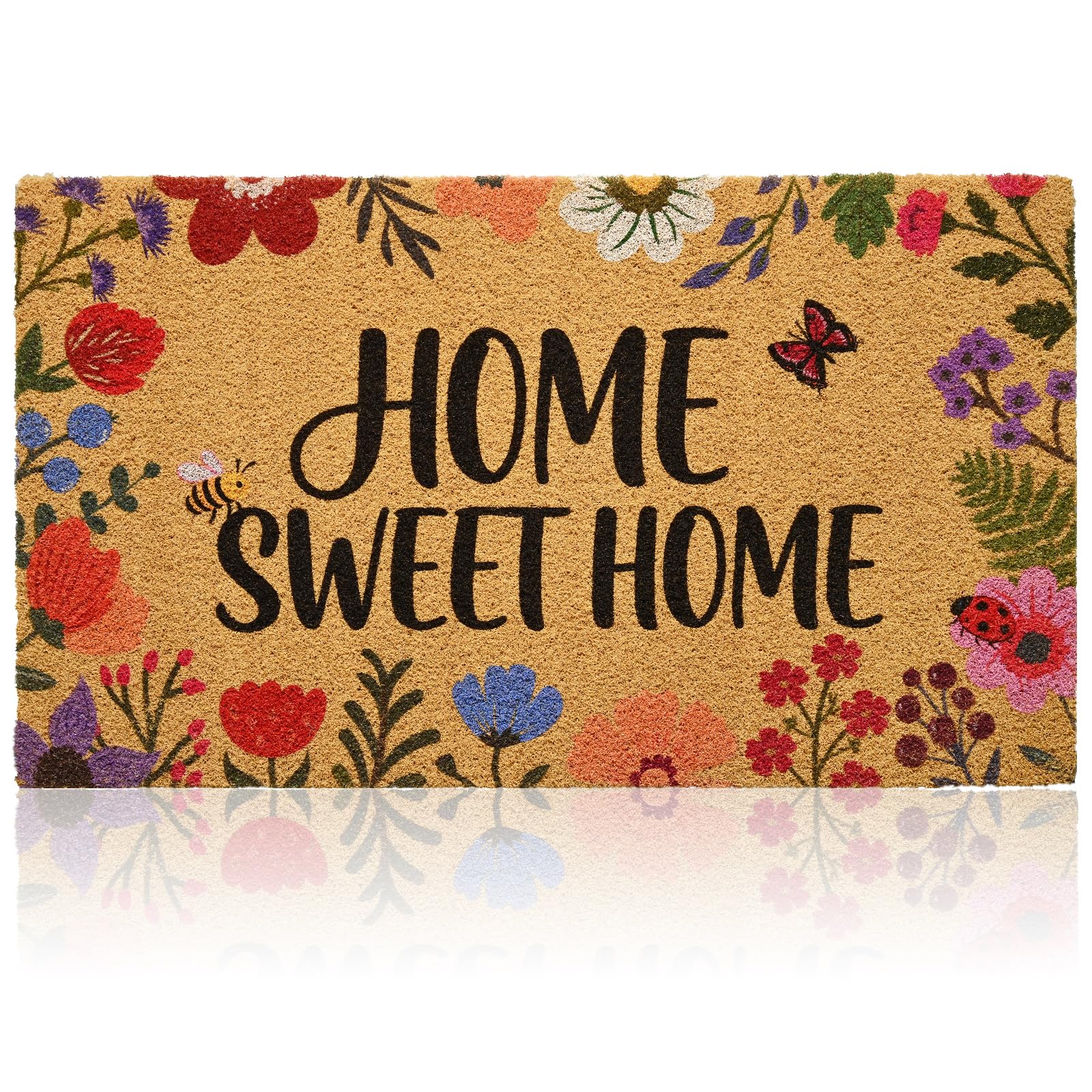 Gifeas front door mat with spring floral design traps dirt at the entryway