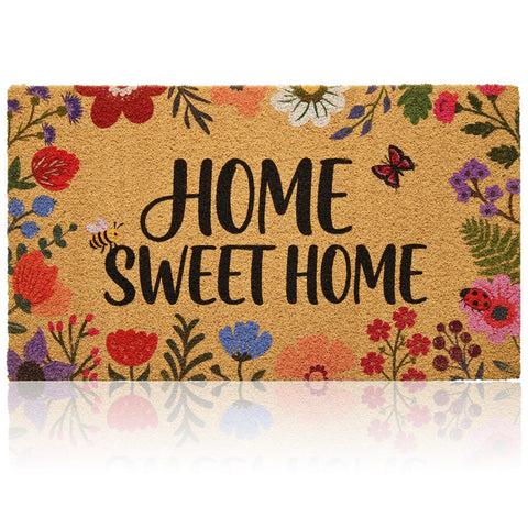 Gifeas front door mat with spring floral design traps dirt at the entryway