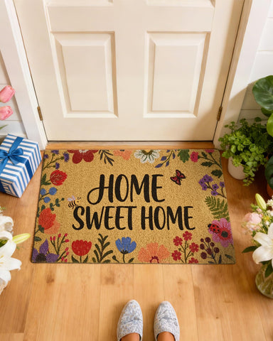 Gifeas welcome mat with dog pattern enhances entry charm while cleaning shoes
