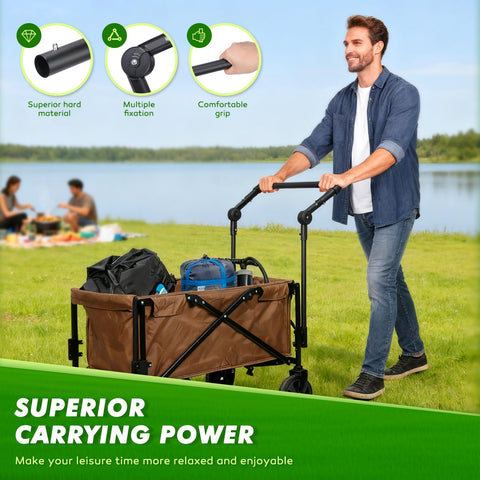 Gifeerory adjustable handle range shown on round frame, fitting various wagon sizes.