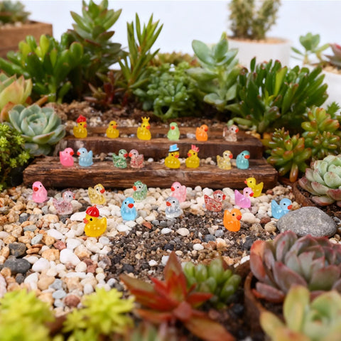 GIFOHAPY glitter resin ducks in ten colors for decor