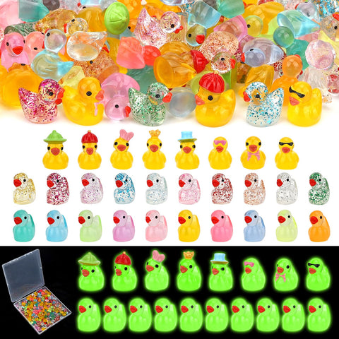 GIFOHAPY glow-in-dark resin ducks set with varied shapes for crafts