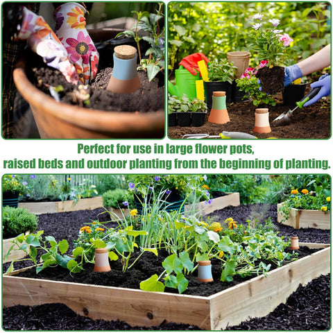 Terracotta watering spikes presented as a thoughtful gift for gardeners
