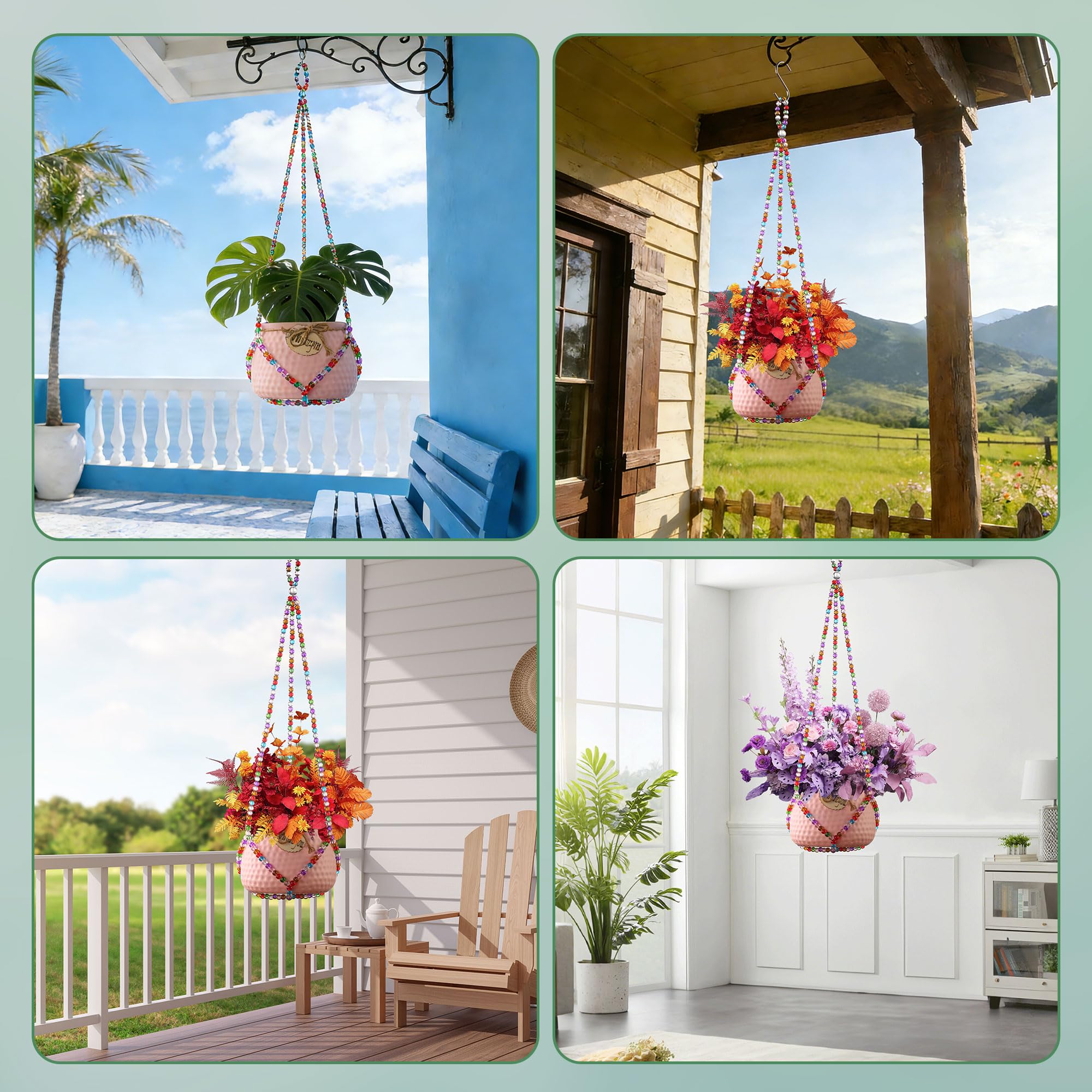 Gift-ready rainbow planter hanger for plant lovers and home decorators