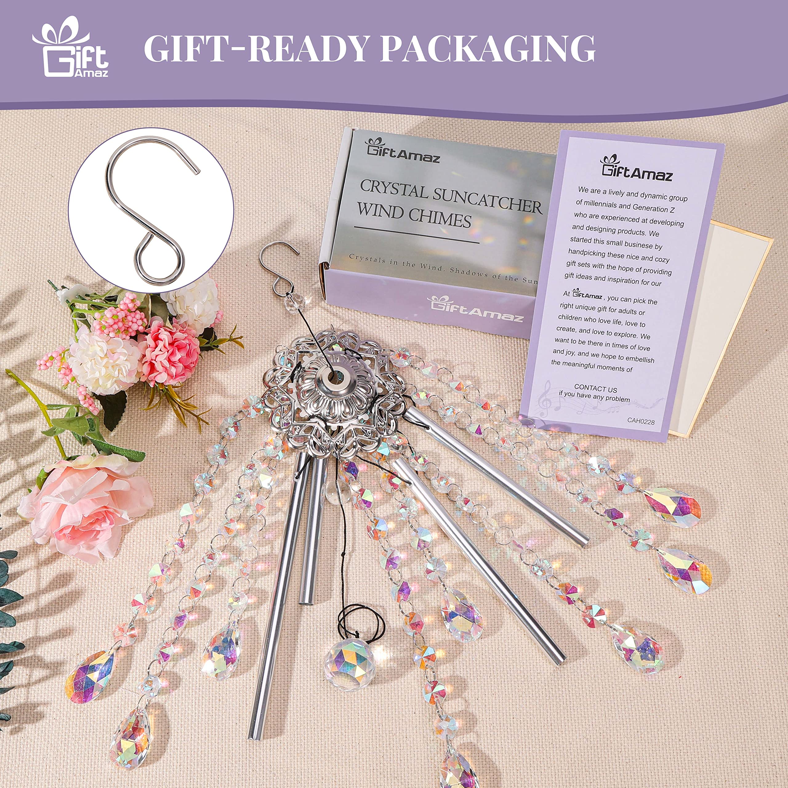 GiftAmaz crystal wind chime in gift box ready for gifting