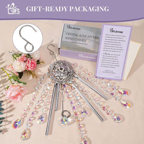 GiftAmaz crystal wind chime in gift box ready for gifting