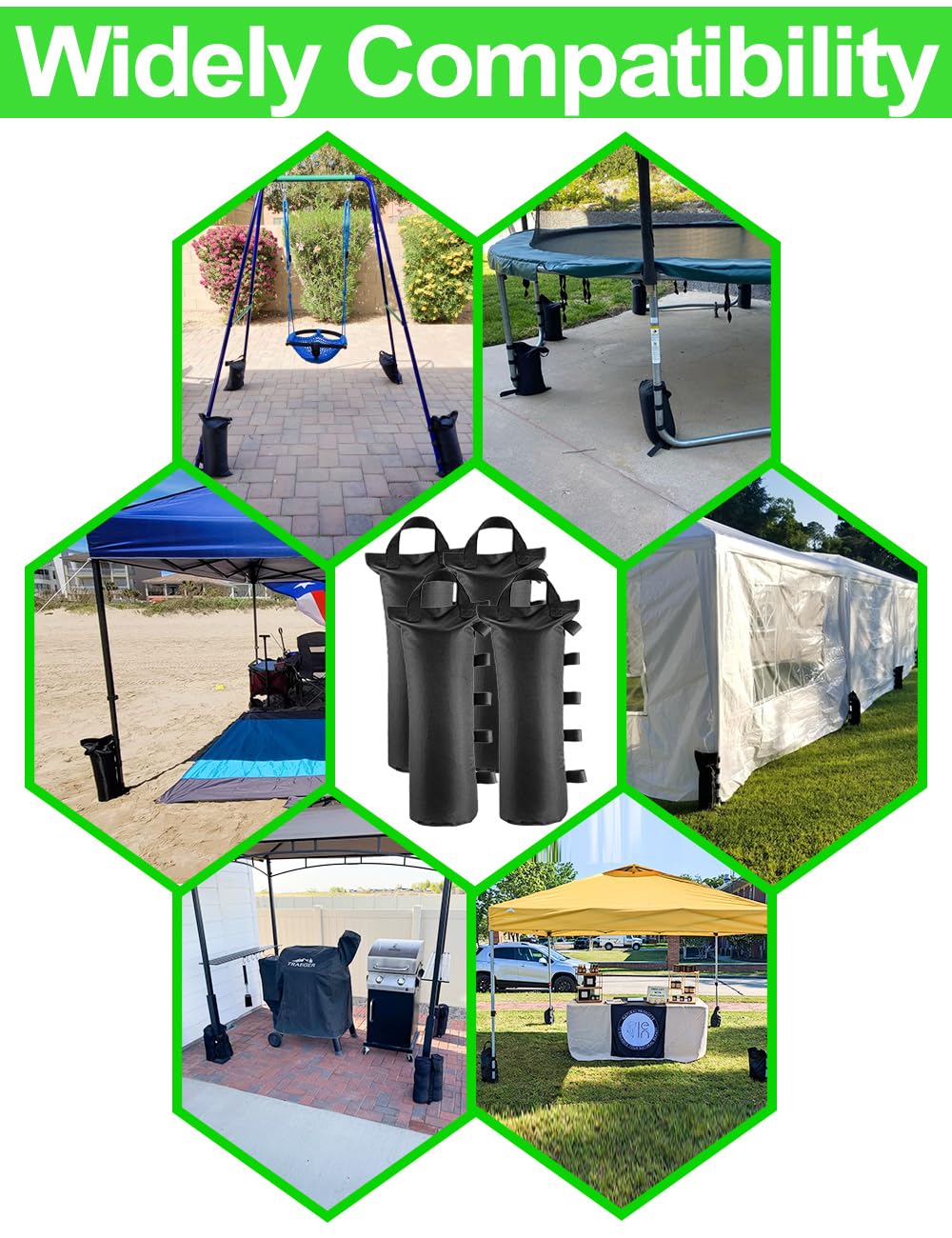 Giftape canopy weight bag five magic sticks for secure anchoring.